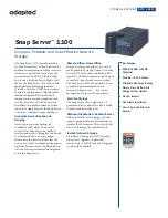 Adaptec 5325301570 - Snap Server 1100 NAS Datasheet preview