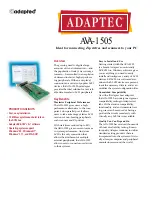 Adaptec AVA-1505 Specification Sheet preview