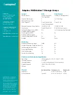 Preview for 2 page of Adaptec RAIDStation RaidStation7 Specifications