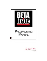 Preview for 1 page of Adaptive Micro Systems Beta Brite Programming Manual