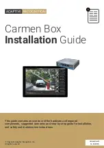 Adaptive Recognition Carmen Box Installation Manual предпросмотр