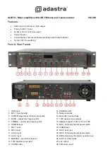 Предварительный просмотр 1 страницы Adastra A240TU Quick User Manual