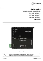 Adastra IWA Series User Manual предпросмотр