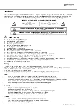 Предварительный просмотр 2 страницы Adastra SA-240 User Manual