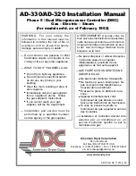 Preview for 1 page of ADC AD-320 Installation Manual