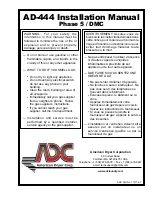 Preview for 1 page of ADC AD-444 Installation Manual