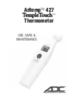 ADC Adtemp 427 Temple Touch Use, Care & Maintenance предпросмотр