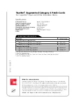 Preview for 2 page of ADC TrueNet Augmented Category 6 Patch Cords Specifications