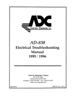 Предварительный просмотр 1 страницы ADC Water Vending Machine AD-830 Electrical Troubleshooting Manual