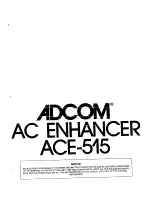 Preview for 1 page of Adcom ACE-515 Owner'S Manual