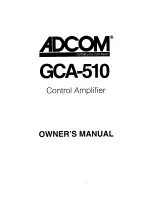 Adcom GCA-510 Owner'S Manual preview