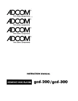 Adcom GCD-200 Instruction Manual preview