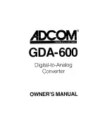 Preview for 1 page of Adcom GDA-600 Owner'S Manual