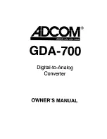 Preview for 1 page of Adcom GDA-700 Owner'S Manual