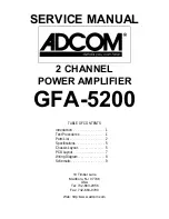 Preview for 1 page of Adcom GFA-5200 Service Manual