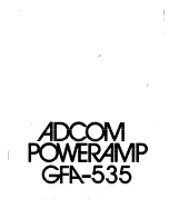 Adcom GFA-535 Owner'S Manual preview