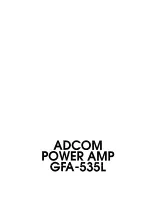 Adcom GFA-535L Owner'S Manual preview