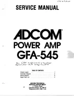 Предварительный просмотр 1 страницы Adcom GFA-545 Service Manual