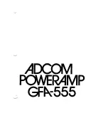 Preview for 1 page of Adcom GFA-555 Owner'S Manual