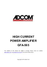 Adcom GFA-565 User Manual preview