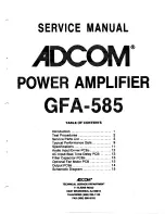 Предварительный просмотр 1 страницы Adcom GFA-585 Service Manual