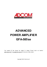 Preview for 1 page of Adcom GFA-585se User Manual