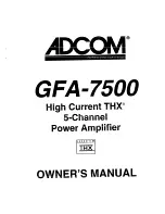 Adcom GFA-7500 Owner'S Manual preview