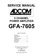 Preview for 1 page of Adcom GFA-7605 Service Manual