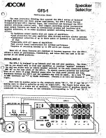 Adcom GFS-1 Instruction Sheet preview