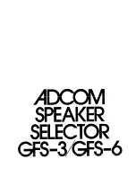 Adcom GFS-3 Owner'S Manual preview