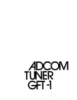 Adcom GFT-1 Owner'S Manual preview