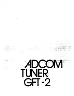 Предварительный просмотр 1 страницы Adcom GFT-2 Owner'S Manual