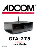 Adcom GIA-275 User Manual preview