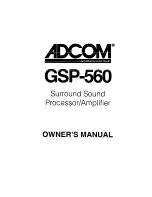 Preview for 1 page of Adcom GSP-560 Owner'S Manual