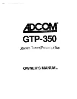 Preview for 1 page of Adcom GTP-350 Owner'S Manual