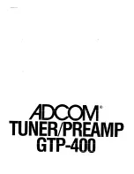 Adcom GTP-400 Owner'S Manual preview