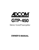 Preview for 1 page of Adcom GTP-450 Owner'S Manual