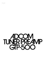 Preview for 1 page of Adcom GTP-500 Owner'S Manual