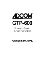 Adcom GTP-600 Owner'S Manual preview