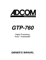 Adcom GTP-760 Owner'S Manual preview