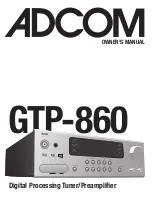 Adcom GTP-860 Owner'S Manual preview