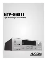 Adcom GTP-860II Owner'S Manual preview