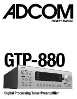 Adcom GTP-880 Owner'S Manual preview