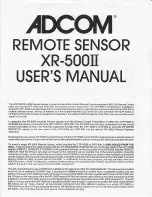 Adcom REMOTE SENSOR XR-500II Manual предпросмотр