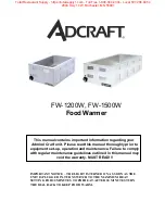 Preview for 1 page of Adcraft FW-1200W Manual