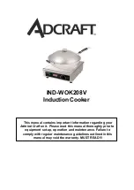 Adcraft IND-WOK208V Manual preview