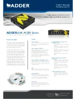 ADDER ADDERLINK AV200 Series Specification preview