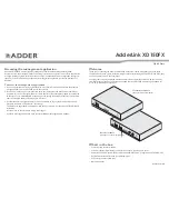 Предварительный просмотр 1 страницы ADDER AdderLink XD150FX Quick Start