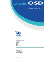 Preview for 39 page of ADDER AV4OSD Installation & Use Manual