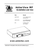 ADDER AVMP4-SP Installation And Use Manual preview